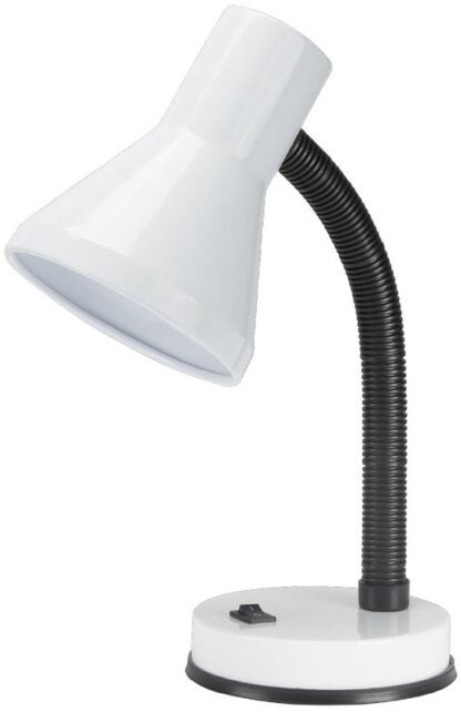 Boston Harbor TL-TB-134-WH-3L Flexible Desk Lamp, 120 V, 60 W, 1-Lamp, CFL Lamp, White Fixture, White