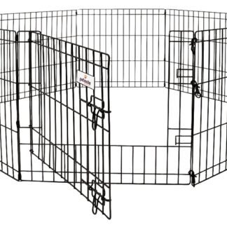 Petmate 55014 Exercise Pen with Door, 192 in OAL, 0.3 in OAW, 42 in OAH, Black