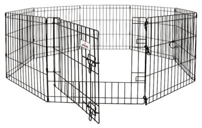 Petmate 55014 Exercise Pen with Door, 192 in OAL, 0.3 in OAW, 42 in OAH, Black