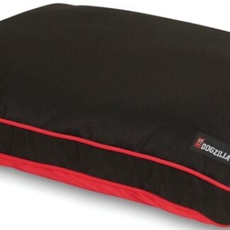 Dogzilla 80381 Dog Bed, 40 in L, 29 in W, Rip-Stop Fabric, Black/Red