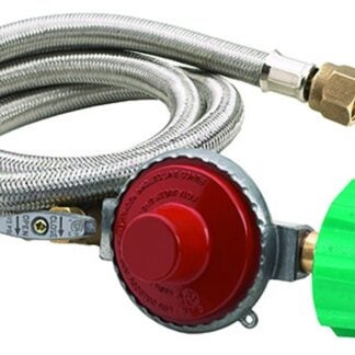 Bayou Classic M5HPR-1 Hose and Regulator, 3/8 in Connection, 48 in L Hose, Stainless Steel