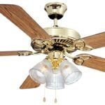 Boston Harbor CF-78043 Ceiling Fan Light Kit, 5-Blade, Oak/Walnut Blade, 52 in Sweep, 3-Speed, With Lights: Yes