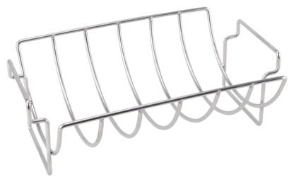 Omaha BBQ-37237 Rib and Roast Holder, 14-1/2 in L, Stainless Steel, Build-in Handle