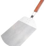 Omaha BBQ-37240B Pizza Spatula, 9-1/2 in W Blade, 1.0 mm, Stainless Steel Blade, Stainless Steel, Wood Handle