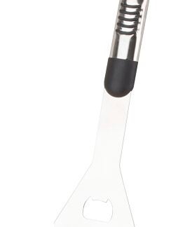 Omaha BBQ-8112443A Premium BBQ Spatula, 1.9 mm, Stainless Steel Blade, Stainless Steel, Aluminum Handle, Straight Handle