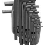 Vulcan TW-050-03 Hex Key Set, 10-Piece, Chrome Vanadium Steel, Black, Specifications: Short Arm, Metric Measurement