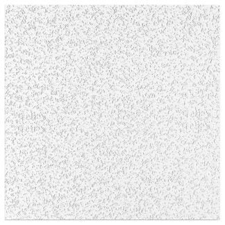 USG SANTA FE Series 212 SANTA FE Acoustical Ceiling Panel, 4 ft L, 2 ft W, Square Shape/Pattern, White Fabric