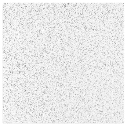 USG SANTA FE Series 212 SANTA FE Acoustical Ceiling Panel, 4 ft L, 2 ft W, Square Shape/Pattern, White Fabric