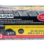 Vulcan FG-03812-12 Heavy-Duty Drum Liner, 55 gal Capacity, Poly, Black