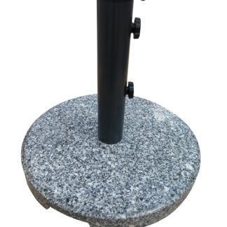 Seasonal Trends 59657 Umbrella Base, 15.7 in Dia, 13.7 in H, Round, Stone, Steel and Plastic, Gray and Black