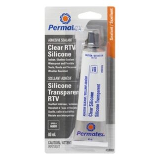 Permatex 59103 Silicone Adhesive Sealant, 3 oz Tube, Paste, Acetic Acid