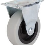 ProSource JC-N02-G Rigid Caster, 3 in Dia Wheel, 24 mm W Wheel, Thermoplastic Rubber Wheel, Gray, 130 lb