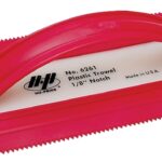 QLT 6261 Trowel, 9-1/2 in L, 4-1/4 in W, V Notch, Comfort-Grip Handle