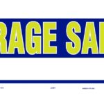 Hy-Ko 22451 Directional Sign, GARAGE SALE (Arrow), Yellow Legend, Blue Background, Plastic, 9 in H x 18 in W Dimensions Sells in Quantity of 10