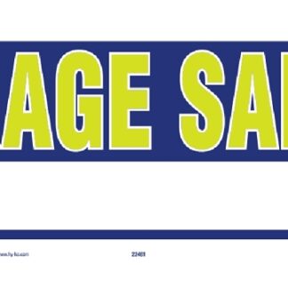 Hy-Ko 22461 Neon Directional Sign, GARAGE SALE (Arrow), Yellow Legend, Blue Background, Corrugated Plastic Sells in Quantity of 5