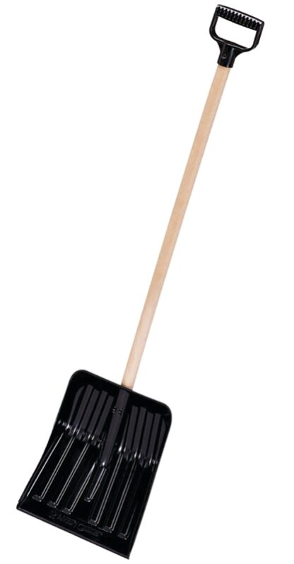 Garant LP110VD Snow Shovel, 11 in W Blade, Polypropylene Blade, Hardwood Handle, D-Grip Handle, Black