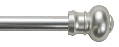 Kenney KN361/19 Cafe Rod, 7/16 in Dia, 48 to 84 in L, Metal, Satin Silver