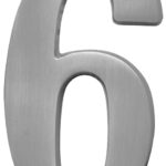 Hy-Ko Prestige Series BR-51SN/6 House Number, Character: 6, 5 in H Character, Nickel Character, Solid Brass Sells in Quantity of 3