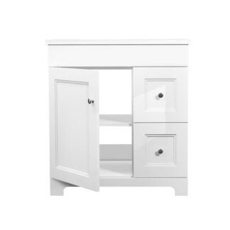 Luxo Marble Classic Series CLASSIC 3122 Bathroom Vanity, MDF, Lacquered White, Free-Standing Installation, 1-Sink