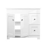 Luxo Marble Classic Series CLASSIC 3722 Bathroom Vanity, MDF, Lacquered White, Free-Standing Installation, 1-Sink