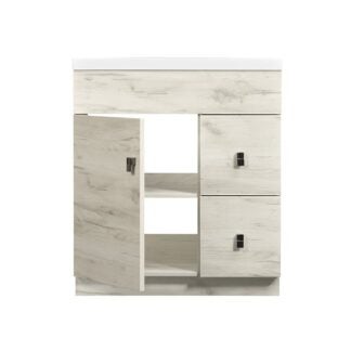 Luxo Marble Eco Series ECO 3122 MAG OLDW Bathroom Vanity, 31 in W Cabinet, 31-1/4 in D Cabinet, 31-3/4 in H Cabinet