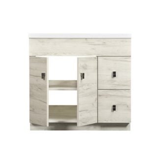 Luxo Marble Eco Series ECO 3722 MAG OLDW Bathroom Vanity, 37 in W Cabinet, 21-1/4 in D Cabinet, 31-3/4 in H Cabinet