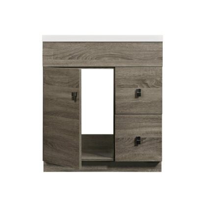 Luxo Marble Eco Series ECO 3122 MAG B Bathroom Vanity, 30-1/4 in W Cabinet, 21-1/4 in D Cabinet, Melamine Linen, Brown