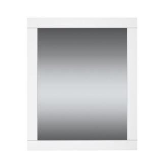 Luxo Marble West Series WEST MR36 Mirror, Rectangular, 35-1/2 in L, 29-1/2 in W, Matte White Frame, Hung Installation