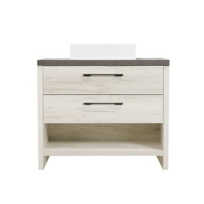 Luxo Marble Bold Series BOLD V3620S45 Bathroom Vanity, 36 in W Cabinet, 19-3/4 in D Cabinet, 32 in H Cabinet, Old White