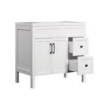 Luxo Marble Nord Series NORD V3722MAG Bathroom Vanity, 36-1/4 in W Cabinet, 21-1/4 in D Cabinet, 35-3/4 in H Cabinet