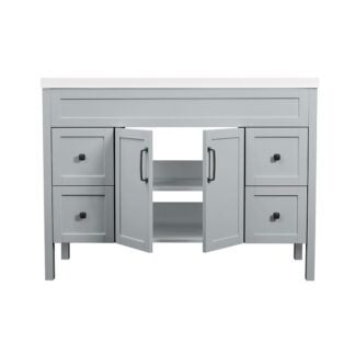 Luxo Marble Nord Series NORD GR V4922MAG Bathroom Vanity, 48-1/4 in W Cabinet, 21-1/4 in D Cabinet, 35-3/4 in H Cabinet