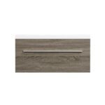 Luxo Marble Relax Series RELAX V90 B Bathroom Vanity, Melamine Linen, Brown, Wall Mount Installation, 1-Sink