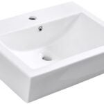 Luxo Marble Lavabos PORC 17 Bathroom Sink, 1-Deck Hole, 24-1/4 in OAW, 5-3/4 in OAH, 17-3/4 in OAD, Porcelain