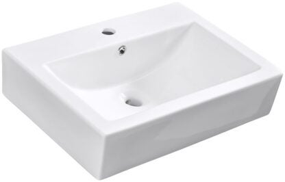 Luxo Marble Lavabos PORC 17 Bathroom Sink, 1-Deck Hole, 24-1/4 in OAW, 5-3/4 in OAH, 17-3/4 in OAD, Porcelain