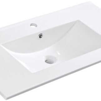 Luxo Marble Lavabos PORC 80 Bathroom Sink, 1-Deck Hole, 31-1/2 in OAW, 1/2 in OAH, 18-1/8 in OAD, Porcelain