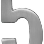 Hy-Ko Prestige Series BR-51SN/5 House Number, Character: 5, 5 in H Character, Nickel Character, Brass Sells in Quantity of 3