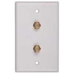 Voxx CVH128R Double Coaxial Wallplate, 1-Gang, White