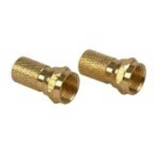 Voxx CVH59R Twist On Connector, F Connector, Gold, Brass Housing Material