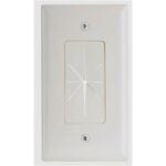 Audiovox CVH64R Cable Wallplate, Plastic, White