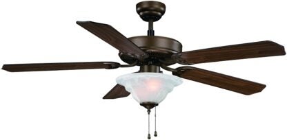 Boston Harbor CF-B552-ORB Ceiling Fan, 5-Blade, Oak or Walnut Blade, 52 in Sweep, MDF Blade, 3-Speed