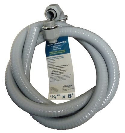 IPEX 65401 Liquidtight Whip, 3/4 in Cable, 6 ft L, PVC