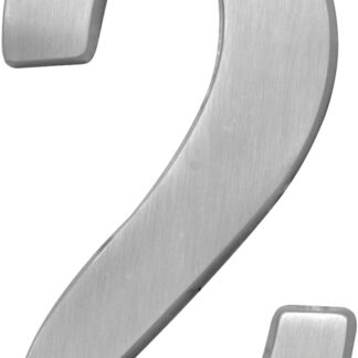 Hy-Ko Prestige Series BR-51SN/2 House Number, Character: 2, 5 in H Character, Nickel Character, Solid Brass Sells in Quantity of 3