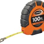 Keson ST181003X Tape Measure, 100 ft L Blade, 3/8 in W Blade, Steel Blade, ABS Case, Orange Case