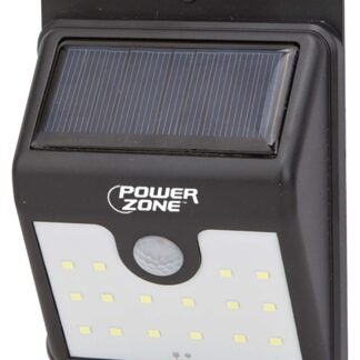 PowerZone 12539 Solar Powered Motion Sensor Wall Light, Lithium Battery, 16-Lamp, LED Lamp, ABS/PS Fixture, Black