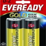 Energizer A95BP-2 Battery, 1.5 V Battery, 19.5 Ah, D Battery, Alkaline, Manganese Dioxide, Zinc