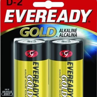 Energizer A95BP-2 Battery, 1.5 V Battery, 19.5 Ah, D Battery, Alkaline, Manganese Dioxide, Zinc