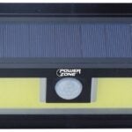 PowerZone 12455 Solar Powered Motion Sensor Wall Light, Lithium Battery, 1-Lamp, COB LED Lamp, ABS/PS Fixture, Black