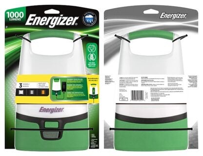 Energizer ENALURL7 Vision Rechargeable Lantern, Lithium-Ion Battery, LED Lamp, Plastic, Green/White