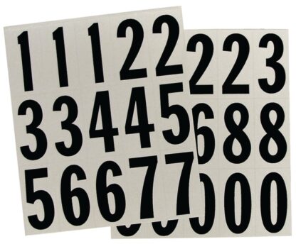 Hy-Ko MM-22N Packaged Number Set, 2 in H Character, Black Character, White Background, Vinyl Sells in Quantity of 10