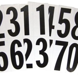 Hy-Ko MM-23N Packaged Number Set, 3 in H Character, Black Character, White Background, Vinyl Sells in Quantity of 10